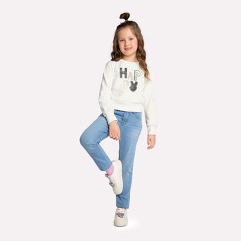 Casaco Cropped Infantil Menina Bordado Kyly 4 / Off White