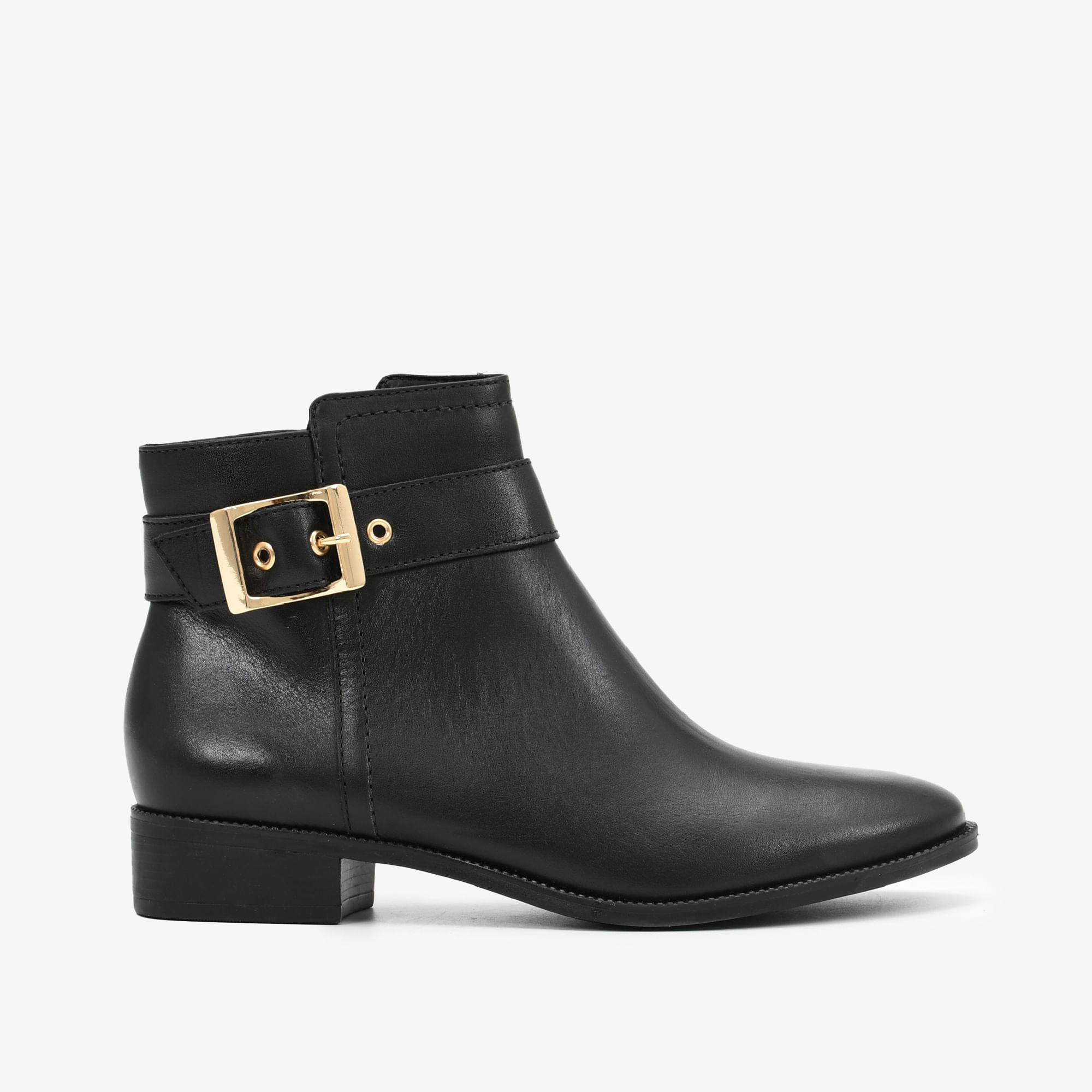 Bota Preto Cano Curto Couro