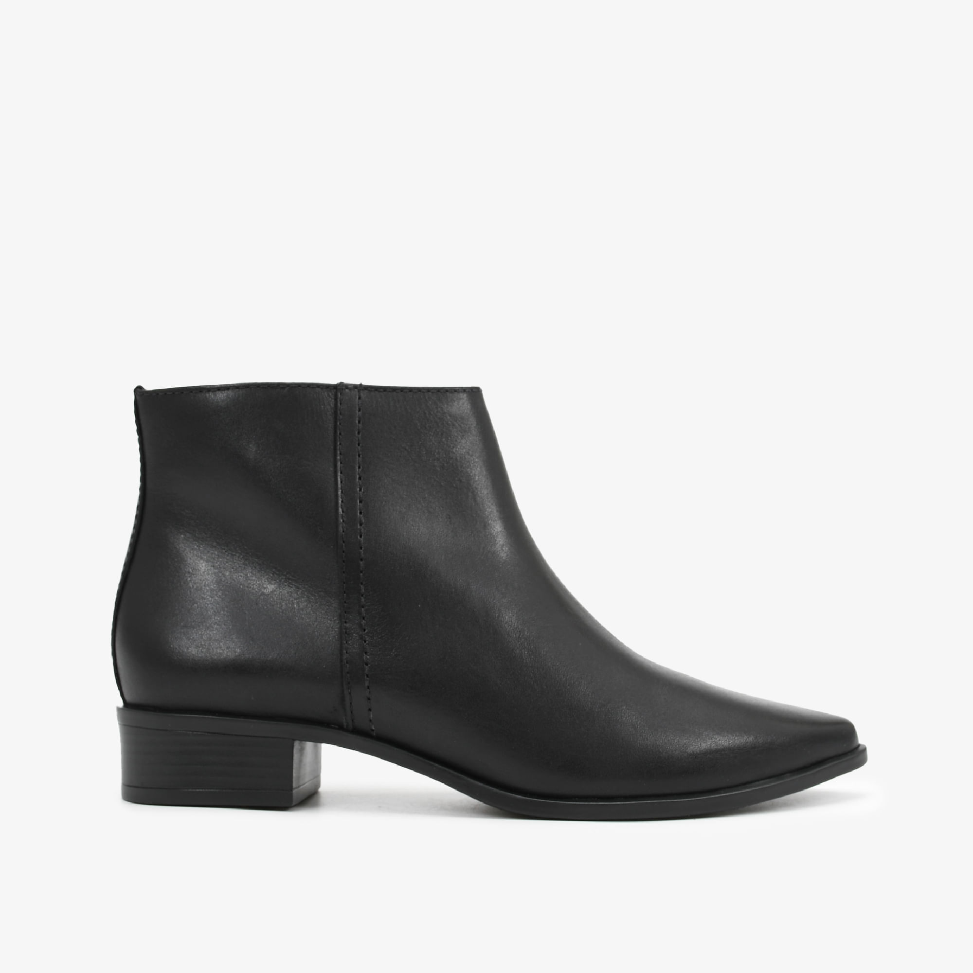 Bota Preto Cano Curto Couro