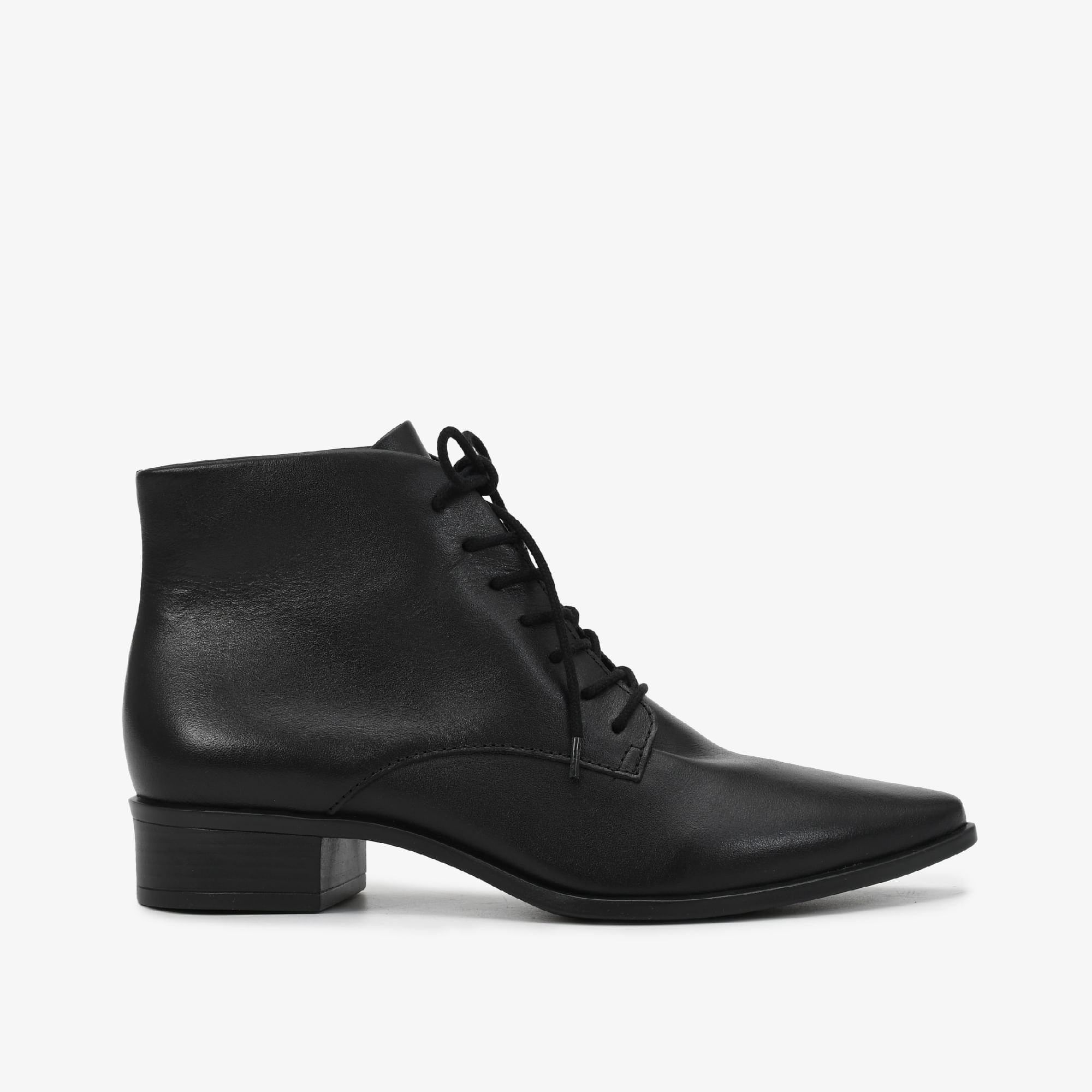 Bota Preto Cano Curto Couro