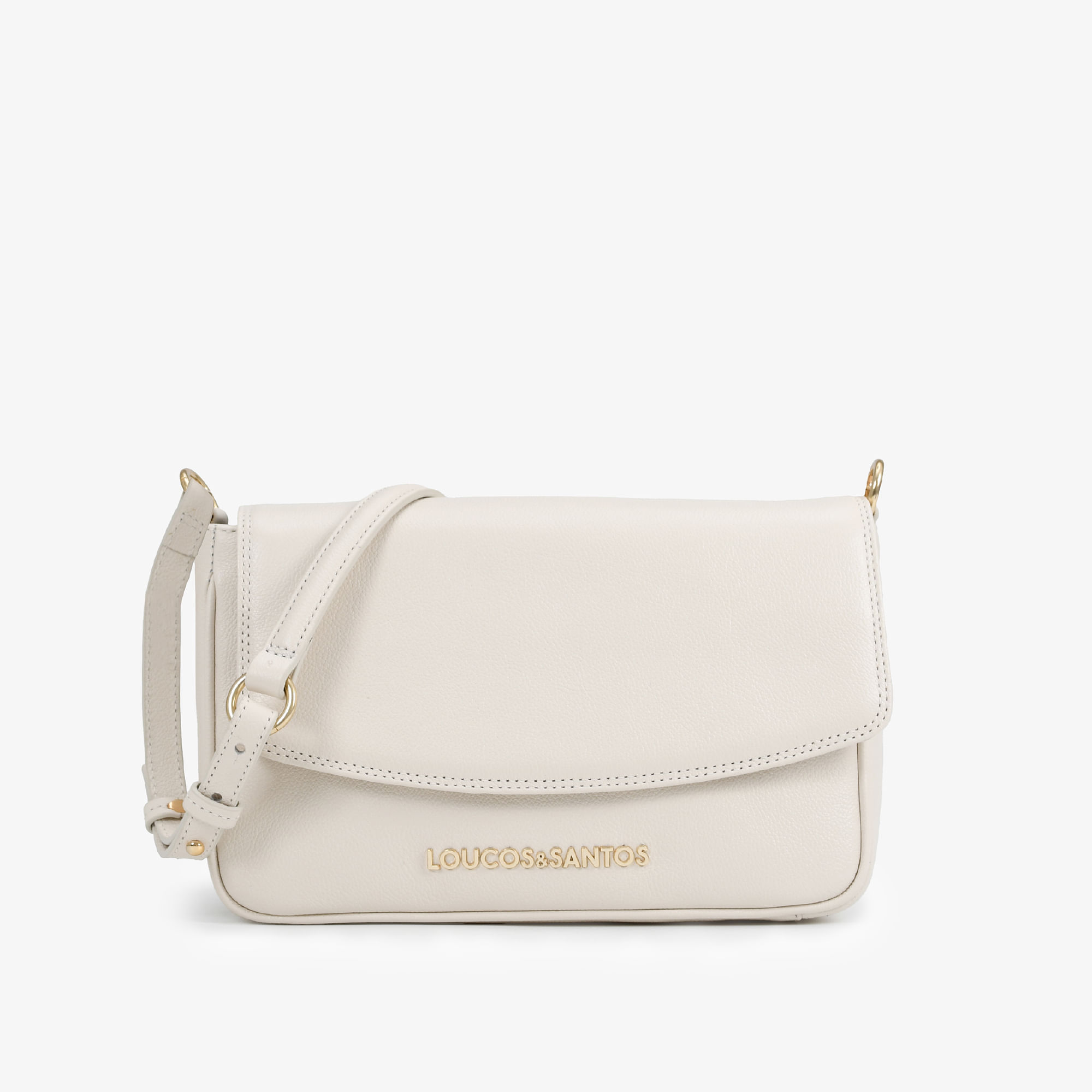 Bolsa Hobo Off White Couro