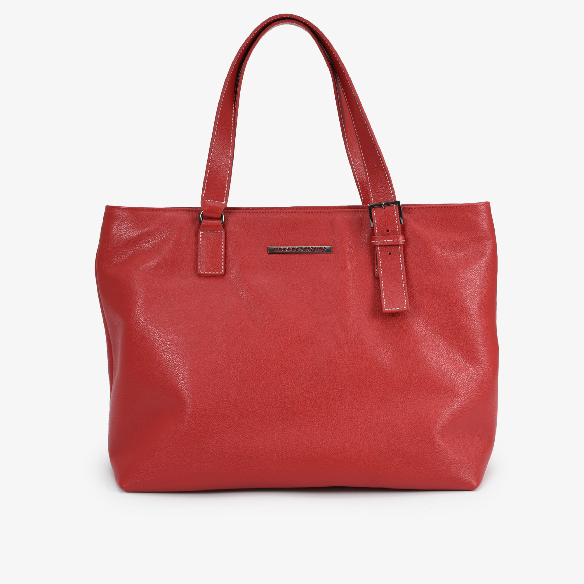 Bolsa Shopping Vermelho Scarlet Couro