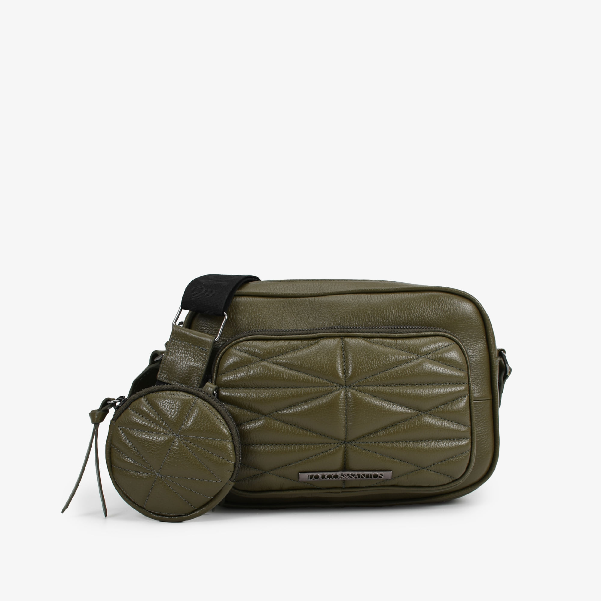 Bolsa Transversal Verde Dark Green Bag Charm Couro