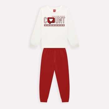 Conjunto Infantil Menina Estampa Kyly 4 / Off White