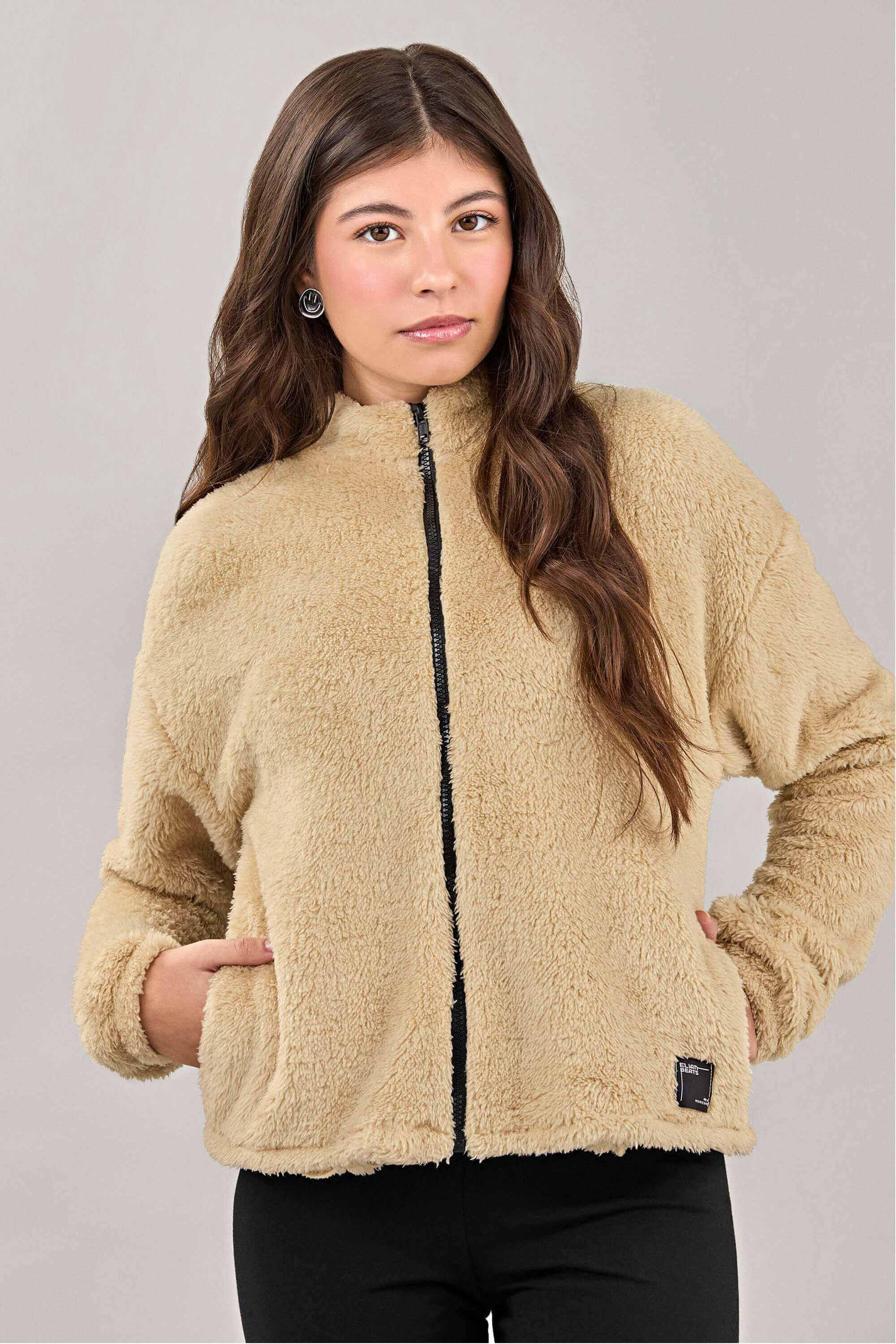 Jaqueta Juvenil Menina Peluciada Beats Bege