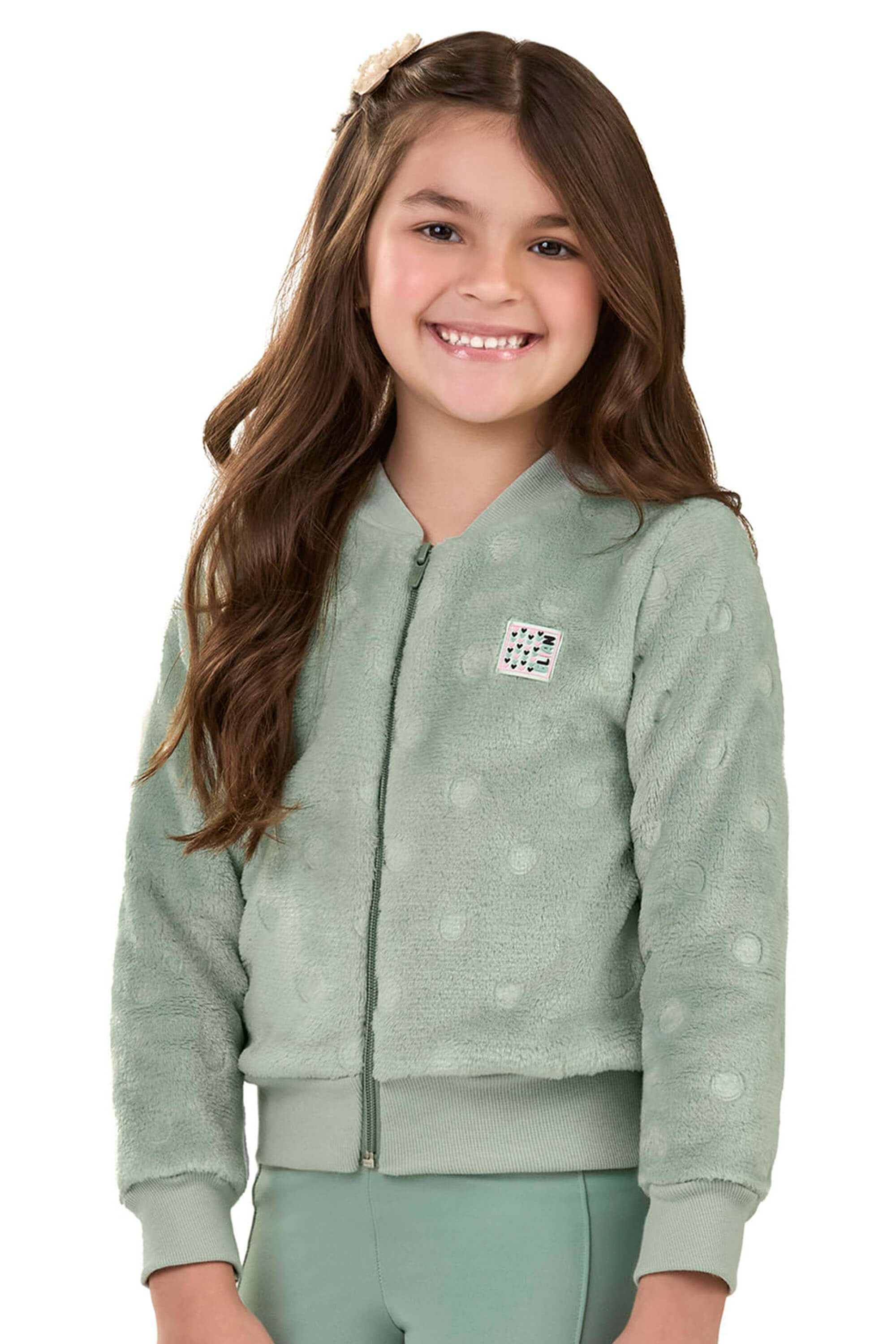Jaqueta Infantil Menina Peluciada Elian Verde