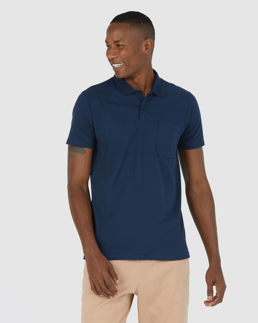 Camisa Polo Básica Masculina Gola Esporte Em Meia Malha