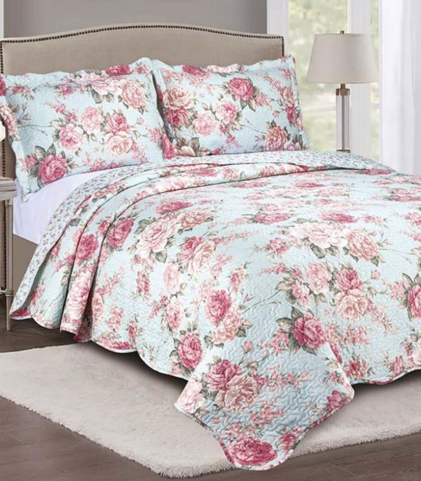 Jogo De Colcha Evolution Patchwork Solteiro Camesa Azul