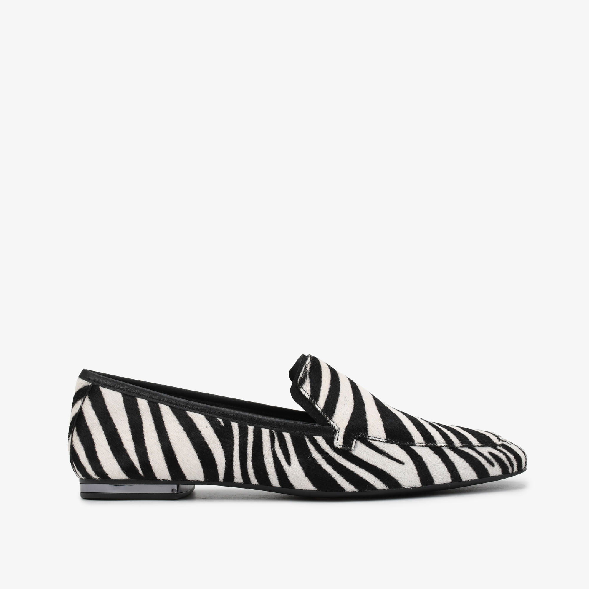 Loafer Animal Print Zebra Couro