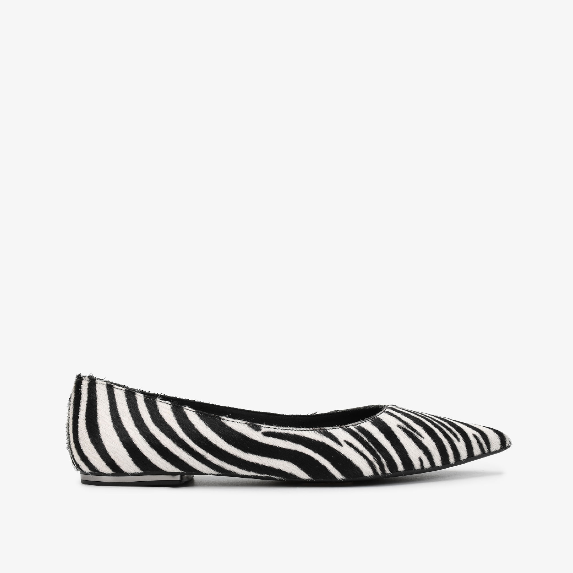 Sapatilha Animal Print Zebra Couro