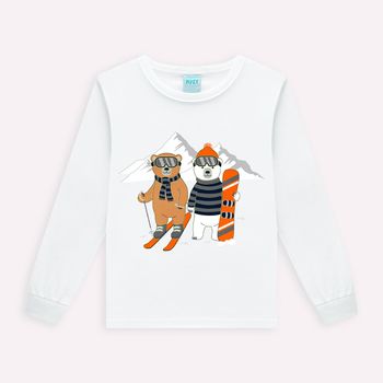 Pijama Infantil Menino Brilha no Escuro Kyly 1 / Branco