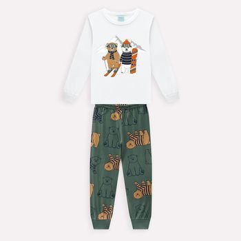 Pijama Infantil Menino Brilha no Escuro Kyly 1 / Branco