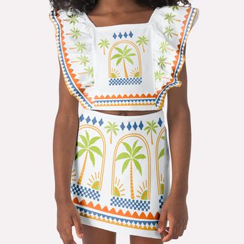 Conjunto Infantil Menina Palmeiras Nanai 6 / Branco