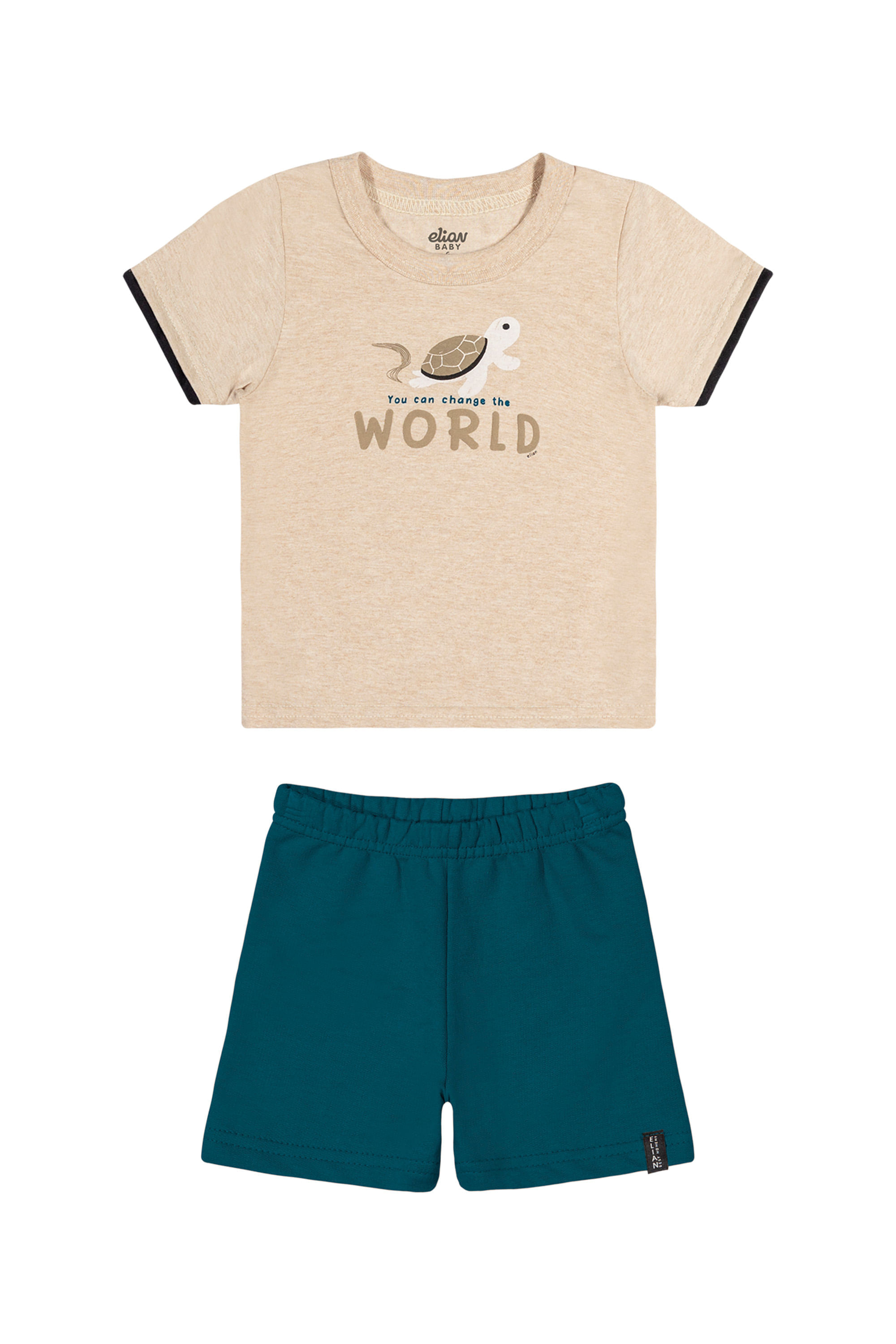Conjunto Bebê Menino Você Pode Mudar O Mundo Elian Marrom