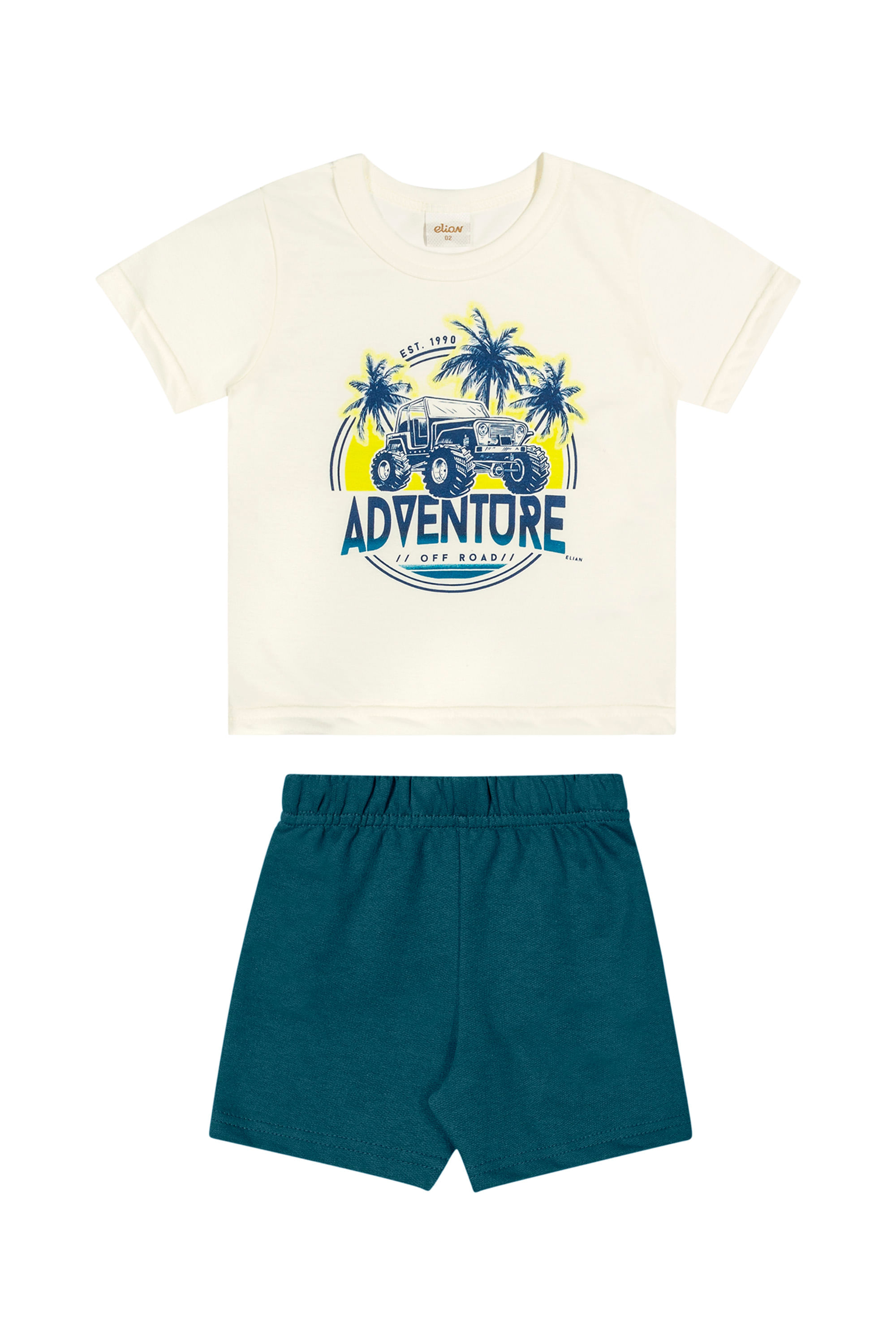 Conjunto Infantil Menino Prontos Para Uma nova Aventura Elian Bege