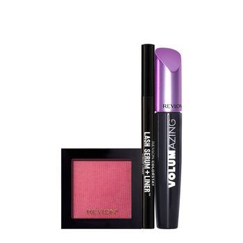 Kit Revlon Colorstay Power Look Sérum Delineador Máscara Blush (3 produtos)