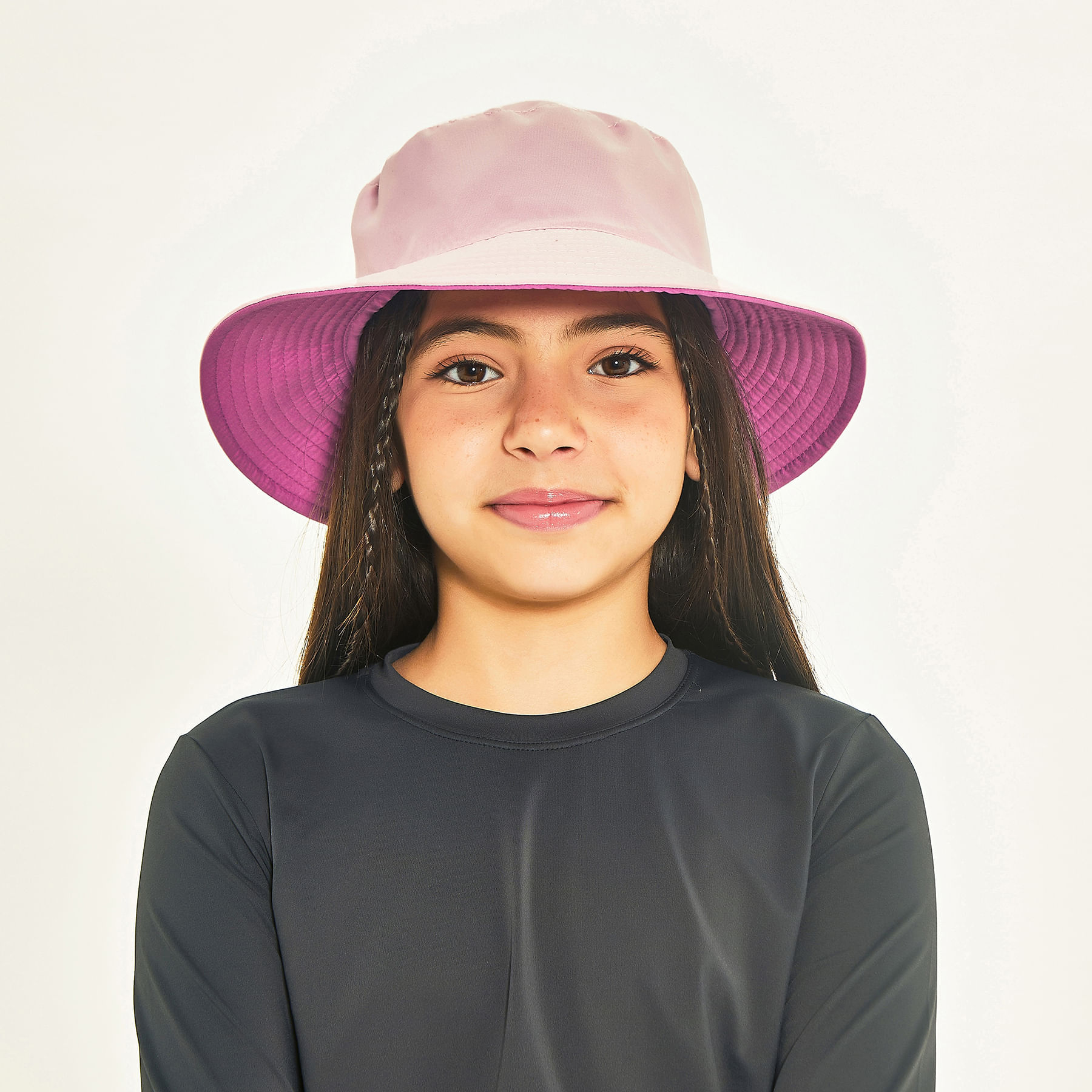 Chapéu UV Infantil Com Proteção Solar Califórnia Rosa Bebê/Framboesa