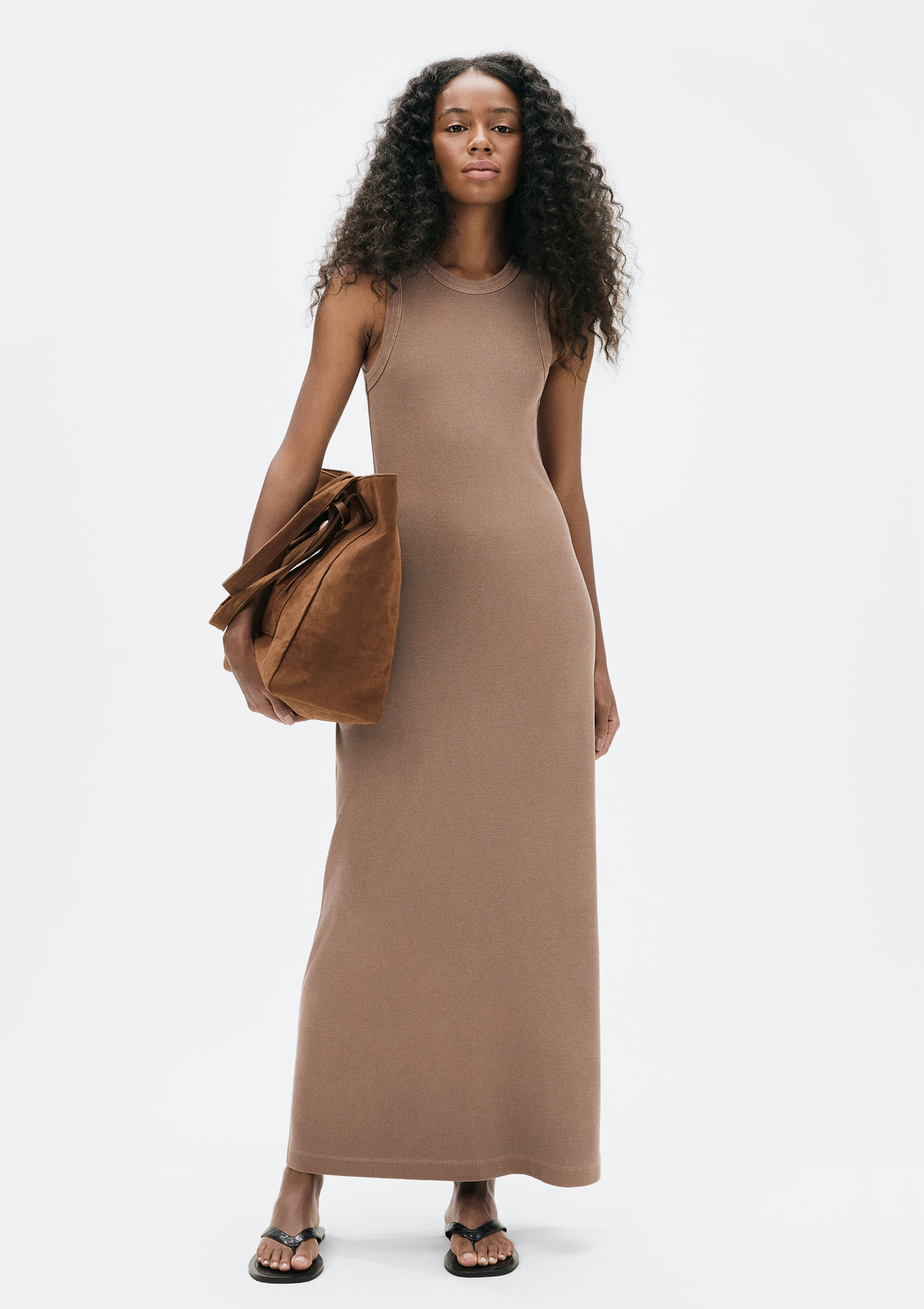 Vestido Midi Em Ribana Estonada