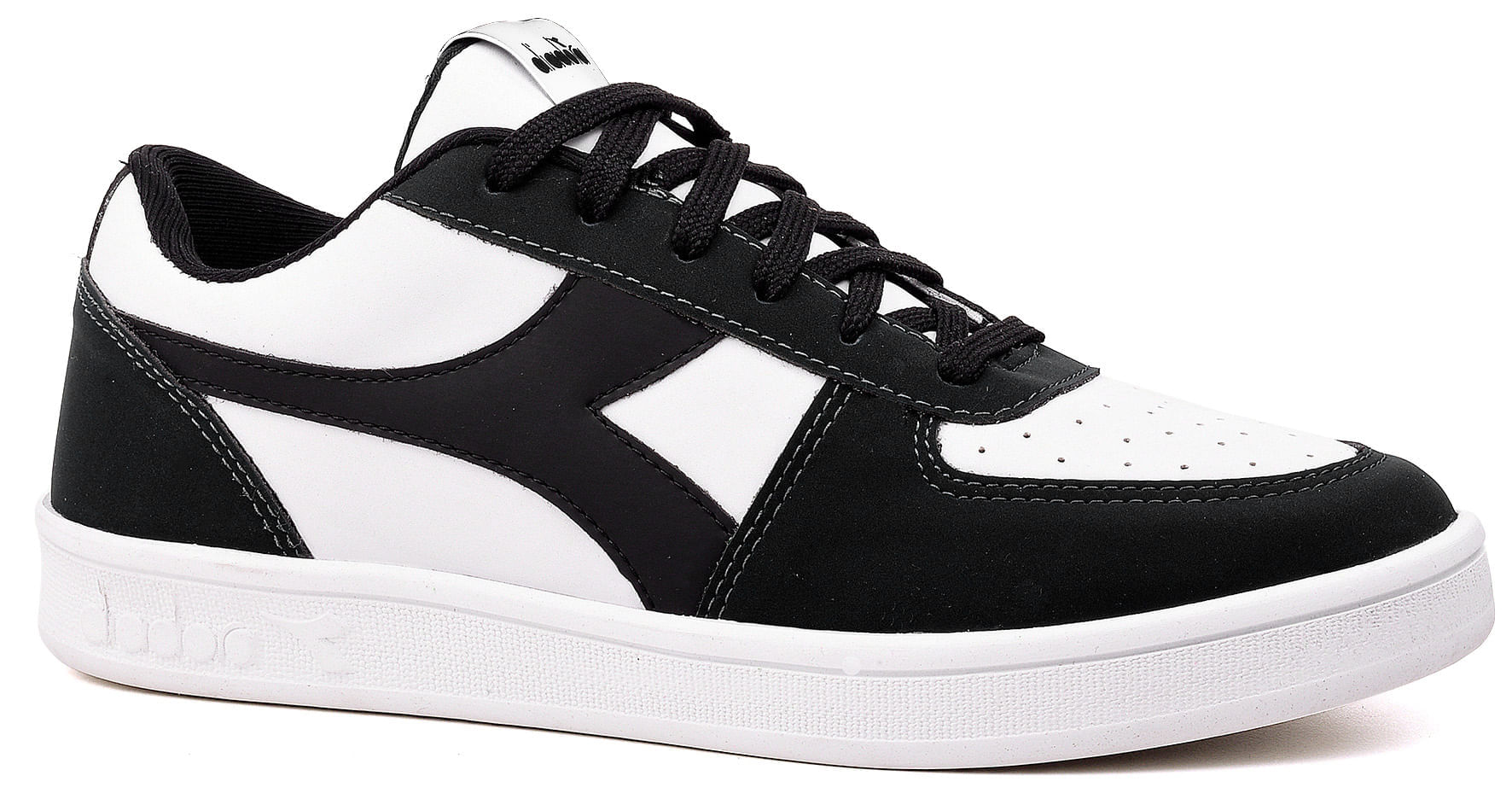 Tênis Casual Unissex Diadora Playmaker Branco e Preto