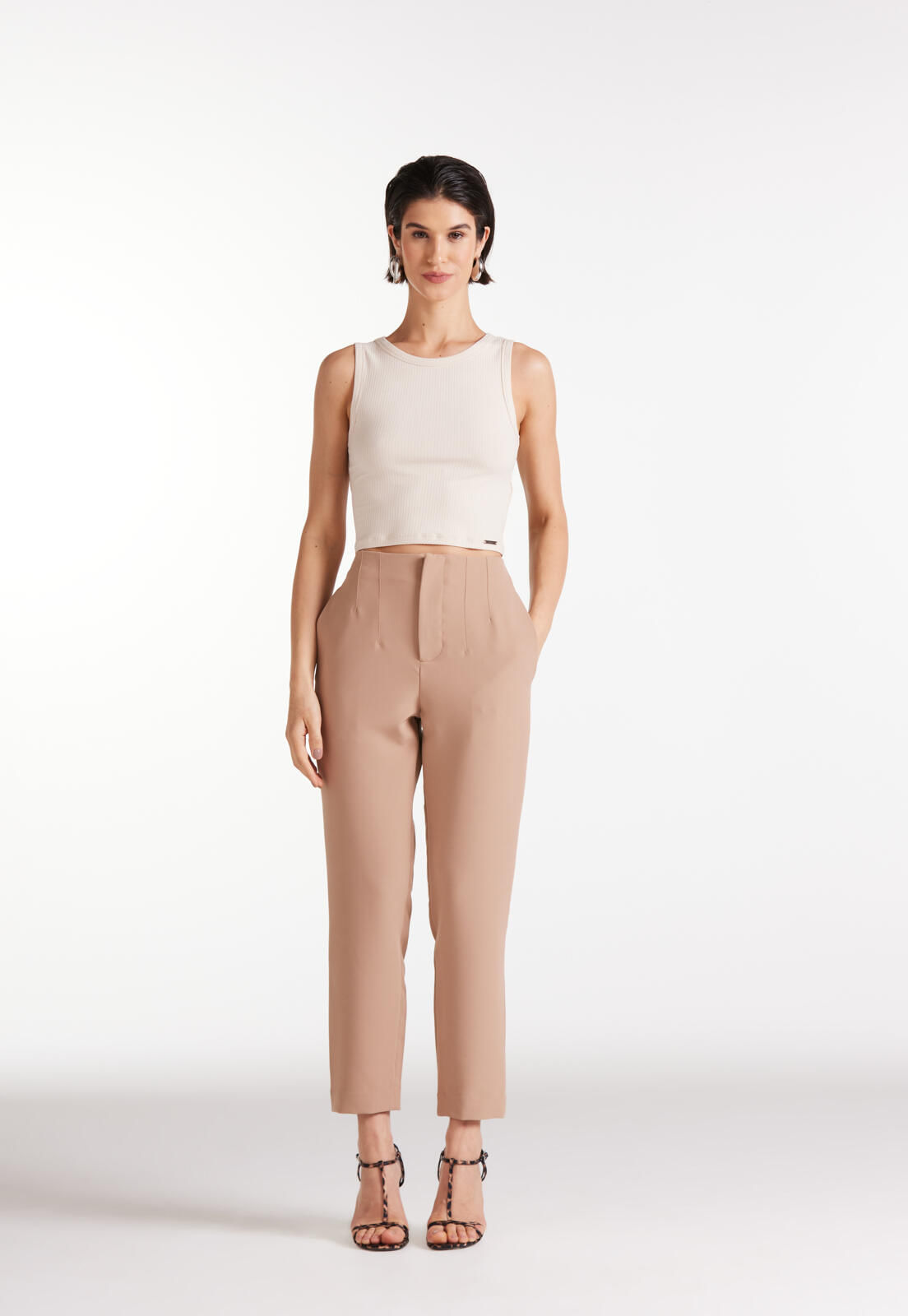 CALÇA SLIM CINTURA ALTA TRAYMON