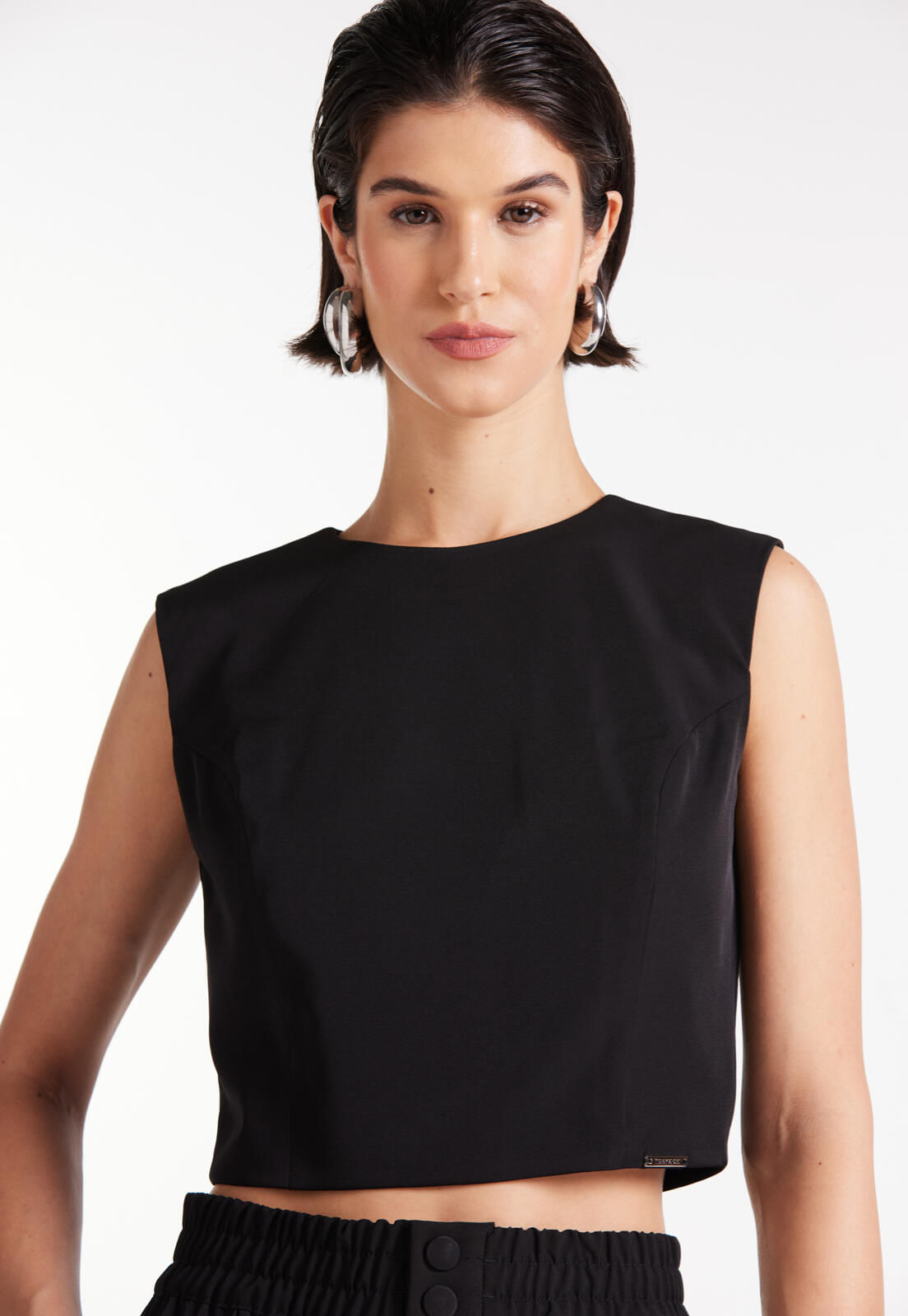 BLUSA CROPPED SEM MANGAS TRAYMON