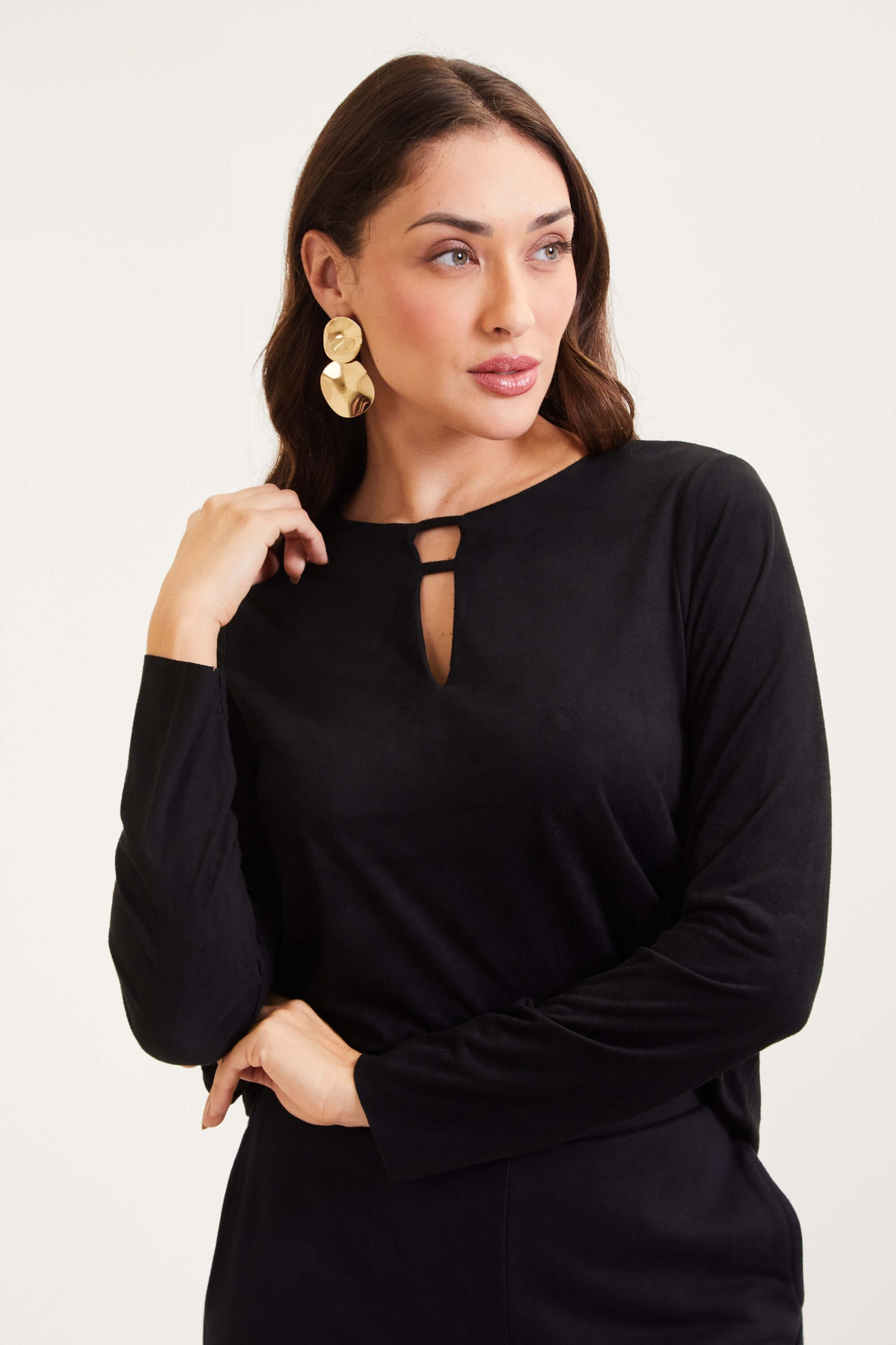 Blusa Feminina de Suede Marialícia Preto