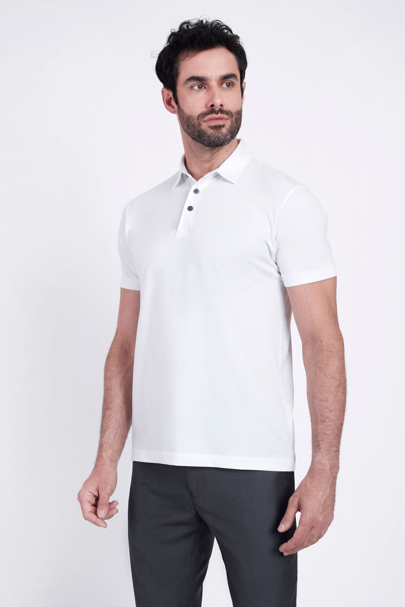 Polo Algodão Peruano Premium Surton Branco