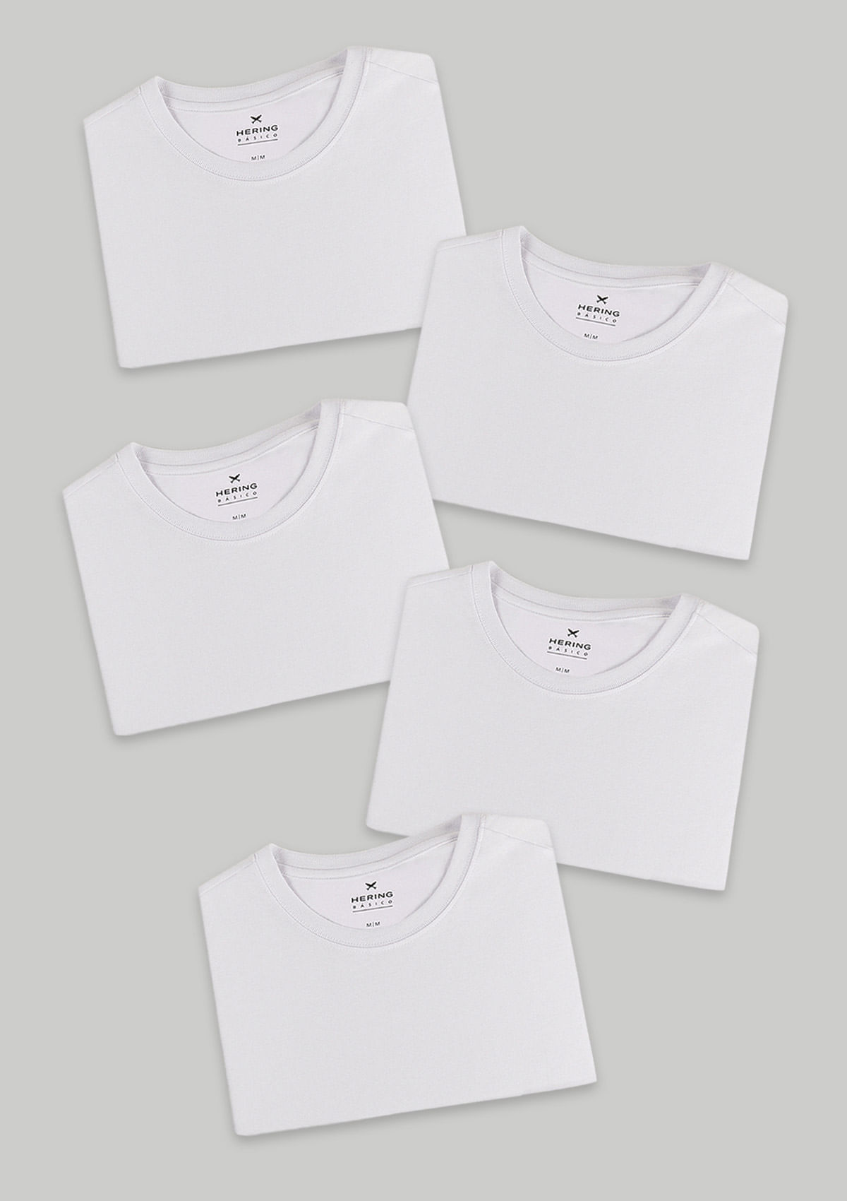 Kit Com 5 Camisetas Femininas Slim Básicas