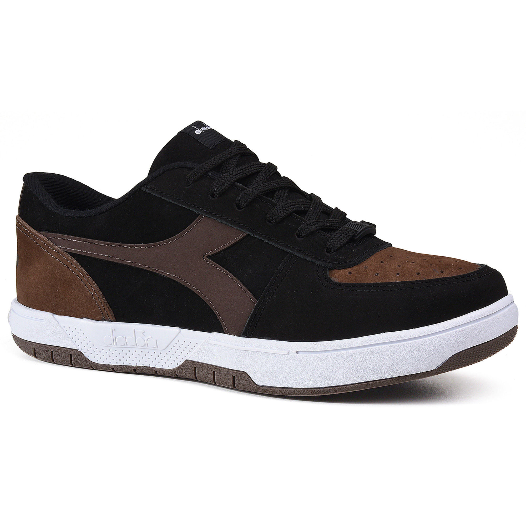 Tênis Casual Unissex Diadora New Playmaker LT Preto e Marrom