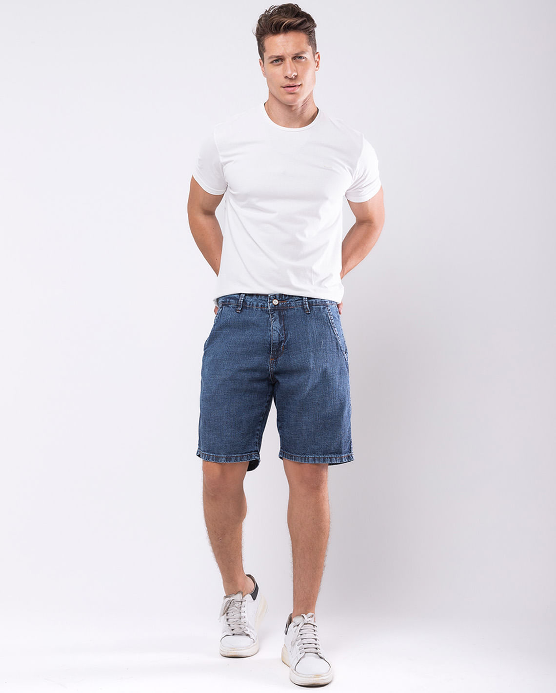 BERMUDA JEANS CHINO MASCULINA BÁSICA