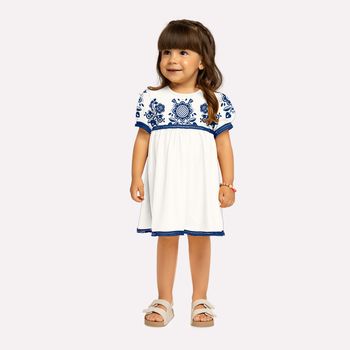 Vestido Infantil Menina Estampa Flor Nanai 2 / Caramelo