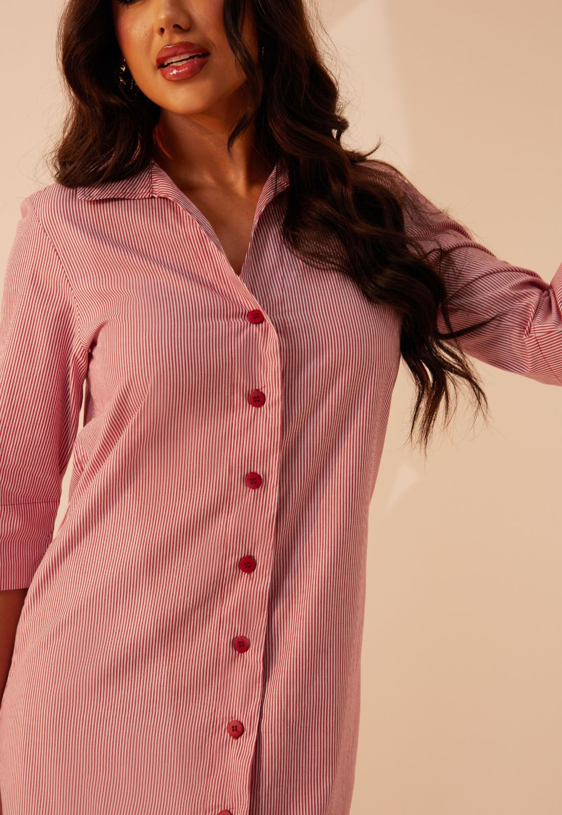 Vestido Chemise Feminino Listrado com Botões Lemier Collection - Privalia