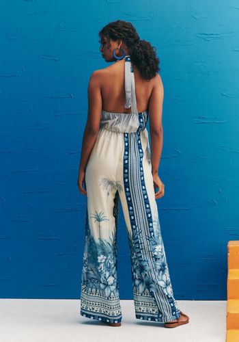 Macacão Amplo Estampado San Andres PP / AZUL MEDIO