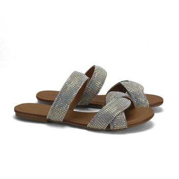 Rasteira Max Tiras Strass Furta Cor Solado Ana Mello 35