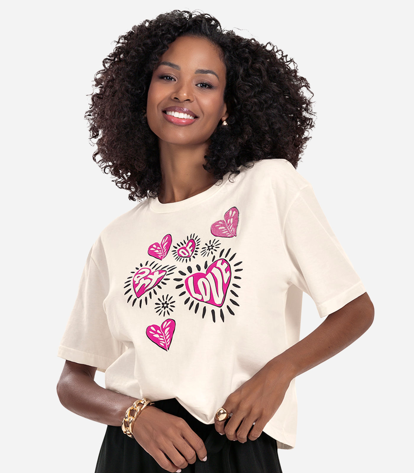 Camiseta Feminina T- Shirt Meia Malha Rovitex Bege