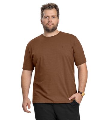 Camiseta Básica Masculina Plus Size Diametro Marrom G3 / Marrom