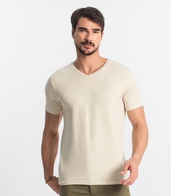 Camiseta Plus Size Masculina Diametro Bege Plus G3 / Bege