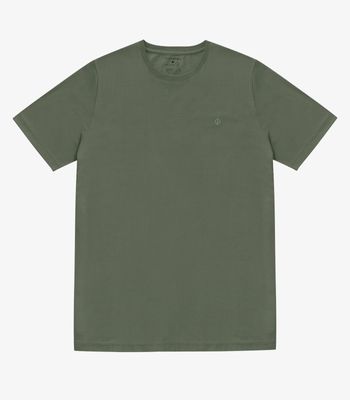 Camiseta Masculina Básica Meia Malha Diametro Verde P / Verde