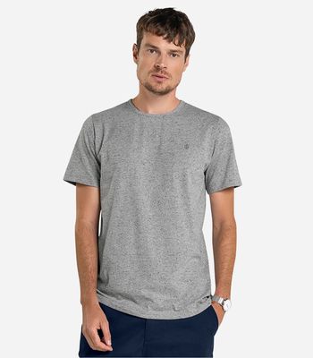 Camiseta Masculina Básica Malha Botonê Diametro Cinza G / Cinza