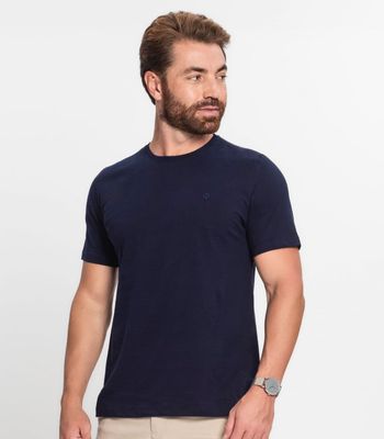 Camiseta Masculina Plus Size Meia Malha Diametro Azul Plus G2 / Azul