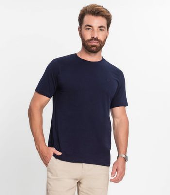 Camiseta Masculina Plus Size Meia Malha Diametro Azul Plus G2 / Azul