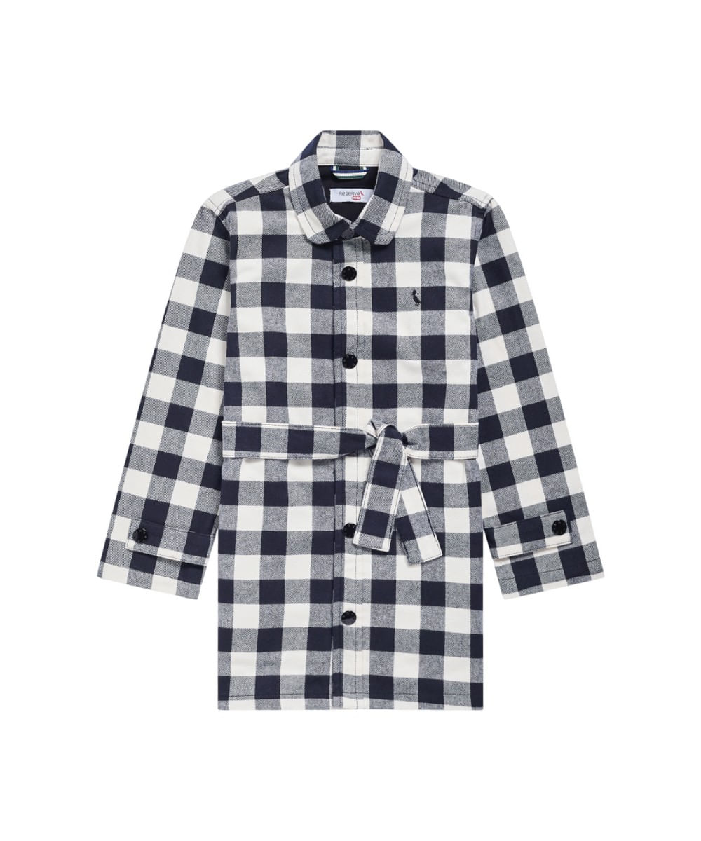 Trench Coat Xadrez Grid Reserva Go Mini