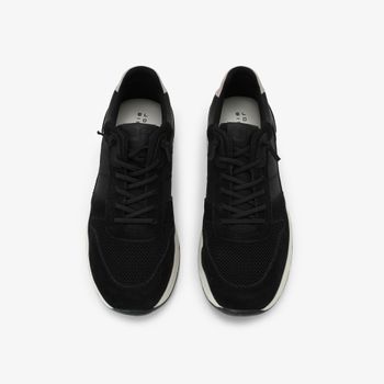 Tênis Esportivo Masculino Preto Tecido Couro 38