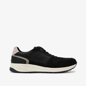 Tênis Esportivo Masculino Preto Tecido Couro 38