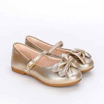Sapatilha Infantil Feminina Kidy Estilo Boneca Laço Dourado 24 / Dourado