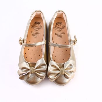 Sapatilha Infantil Feminina Kidy Estilo Boneca Laço Dourado 24 / Dourado