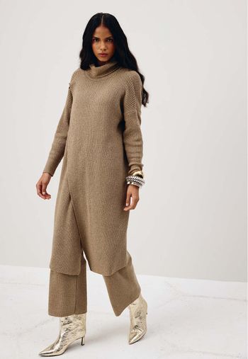 Veste Tricot G / BEGE ESCURO