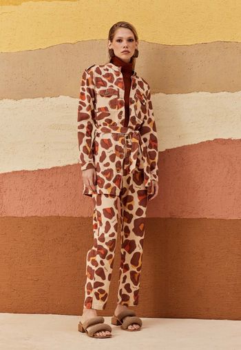 Trench Coat Sarja Estampado Sami P / OFF WHITE