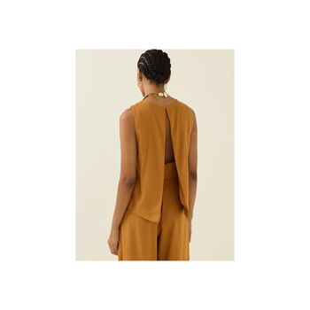 Blusa com Abertura Costas P / Bege