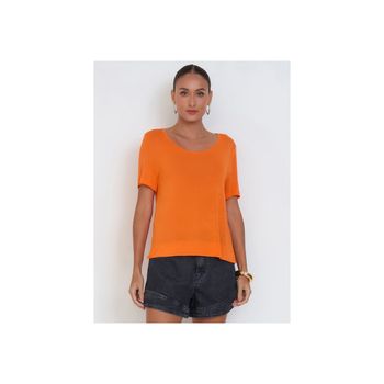 T-Shirt Basica Manga Curta Laranja PP / Laranja